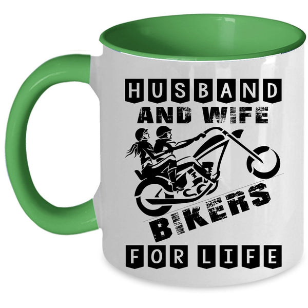 Bikers For Life Coffee Mug, Husband And Wife Accent Mug