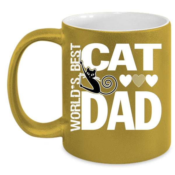 World's Best Cat Dad Coffee Mug, Cool Cat Dad Coffee Cup