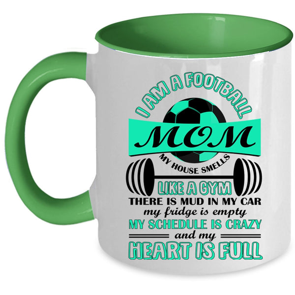 Cute Football Mom Coffee Mug, I Am A Football Mom Accent Mug