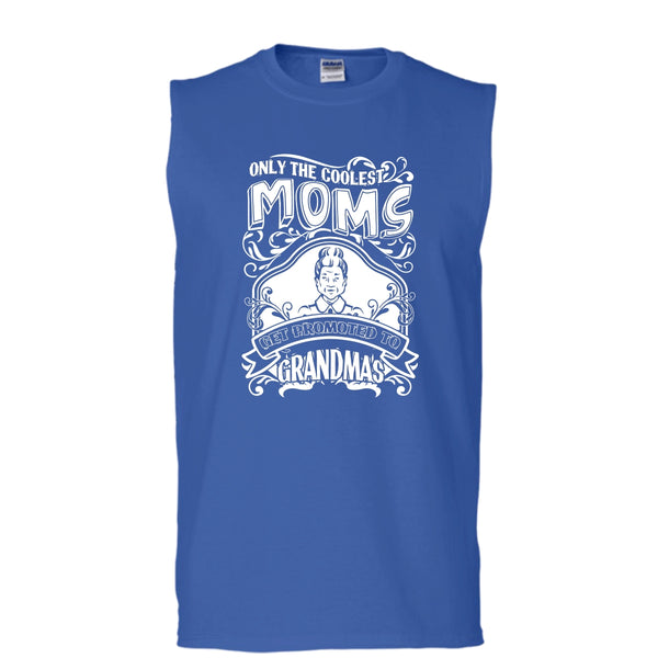 Coolest Moms T Shirt, Get Promoted To Grandmas Tank Top (Men's Cotton Sleeveless)