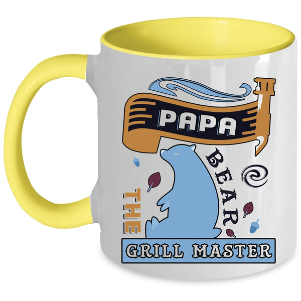 Awesome Papa Bear Coffee Mug, Papa Bear The Grill Master Accent Mug