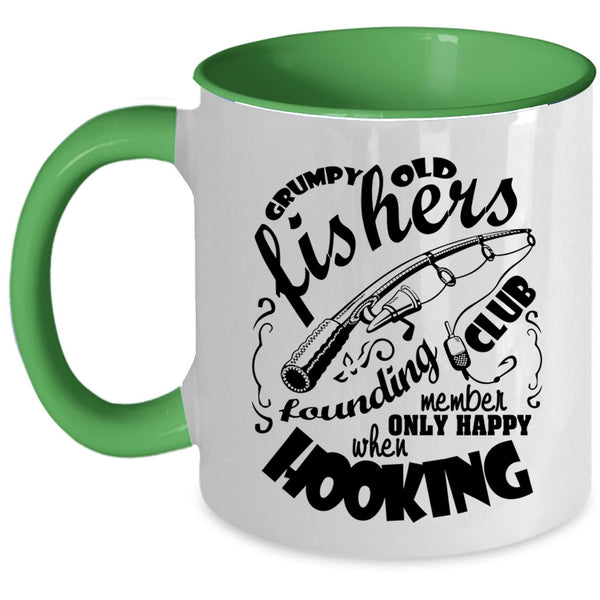 Funny Fishing Coffee Mug, Grumpy Old Fishers Founding Club Accent Mug