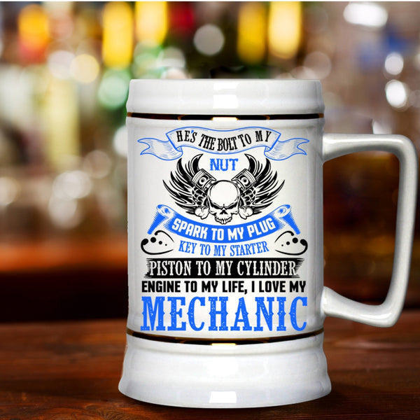 Cute Gift For Mechanics Beer Stein 22oz, I Love My Mechanic Beer Mug