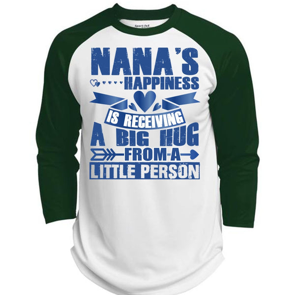 Nana's Happiness Is Receiving A Big Hug T Shirt, Being A Nana T Shirt, Awesome T-Shirts  (Polyester Game Baseball Jersey)