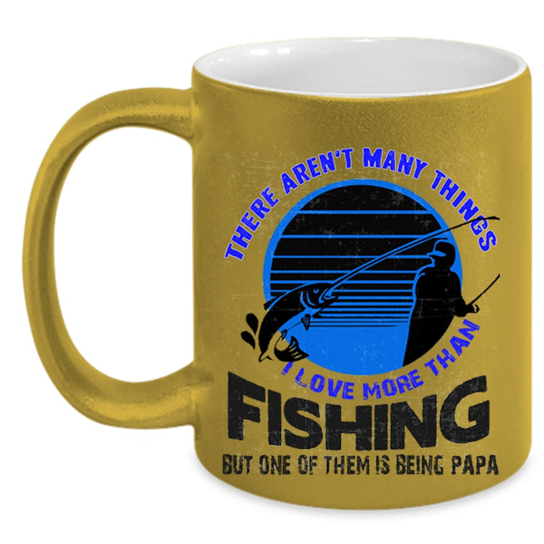 Being Papa Coffee Mug, I Love More Than Fishing Accent Mug