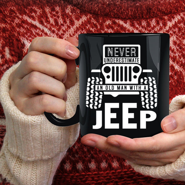 An Old Man With A Jeep Coffee Mug, Cool Grandpas Coffee Cup