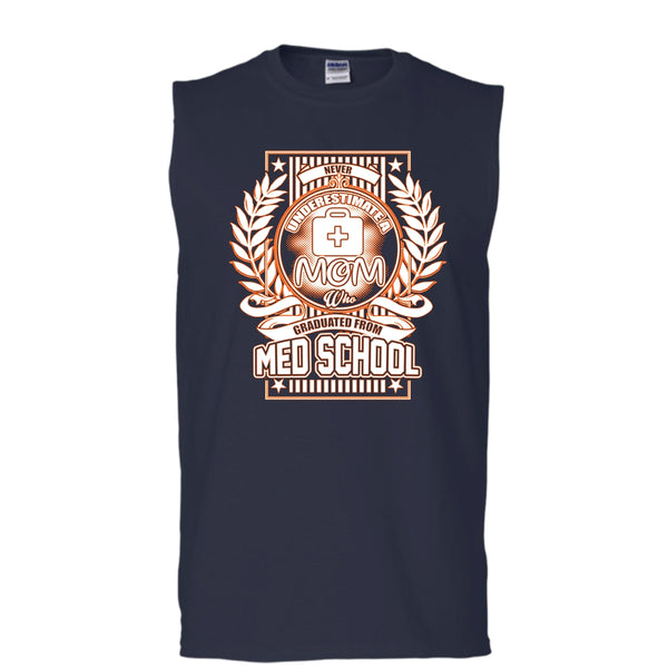 Neve Underestimate A Mom T Shirt, Graduated From Med School Tank Top (Men's Cotton Sleeveless)