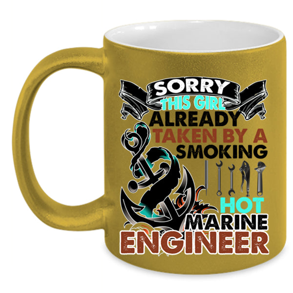 Cute Wife Coffee Mug, Taken By A Hot Marine Engineer Accent Mug