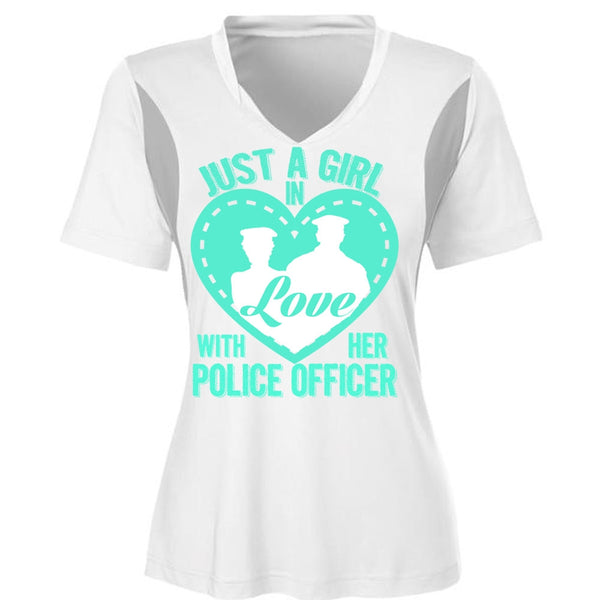 Just A Girl In Love With Her Police Officer T Shirt, I Love Police T Shirt, Awesome T-Shirts