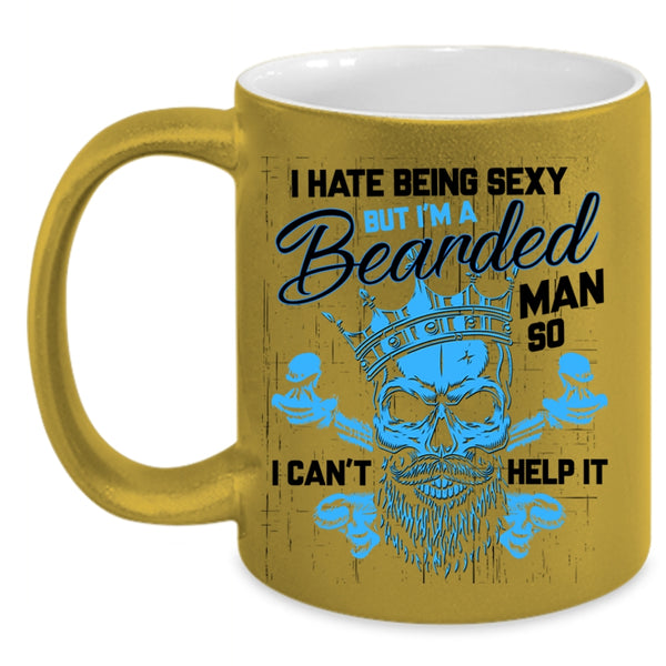 Cool Gift For Dad Coffee Mug, I'm A Bearded Man Accent Mug