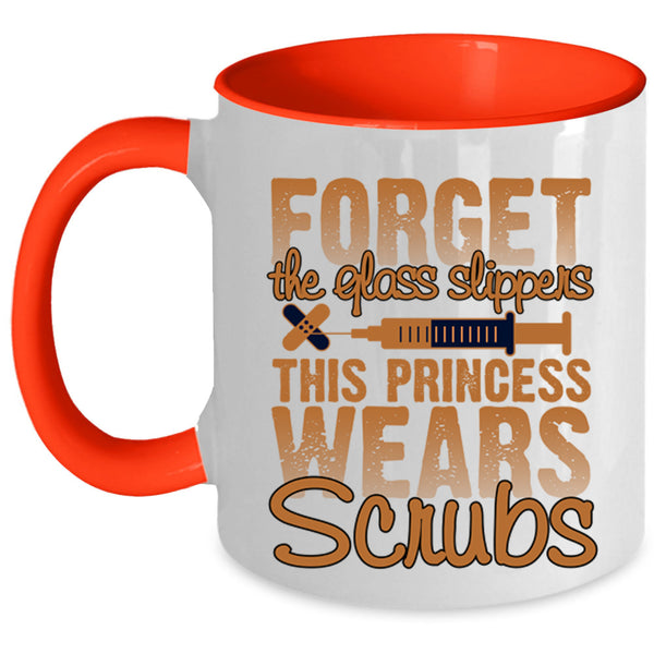 Lovely Nurses Coffee Mug, This Princess Wears Scrubs Accent Mug
