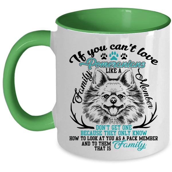 Cute Dogs Coffee Mug, Pomeranians Like A Family Member Accent Mug