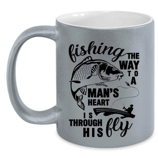 The Way To A Man's Heart Coffee Mug, Fishing Accent Mug