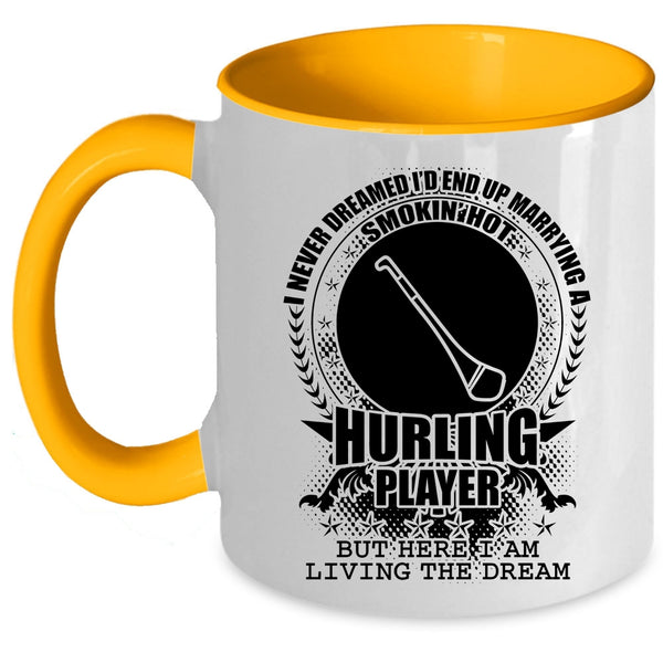 Just Married Coffee Mug, I'd End Up Marrying A Hot Hurling Player Accent Mug