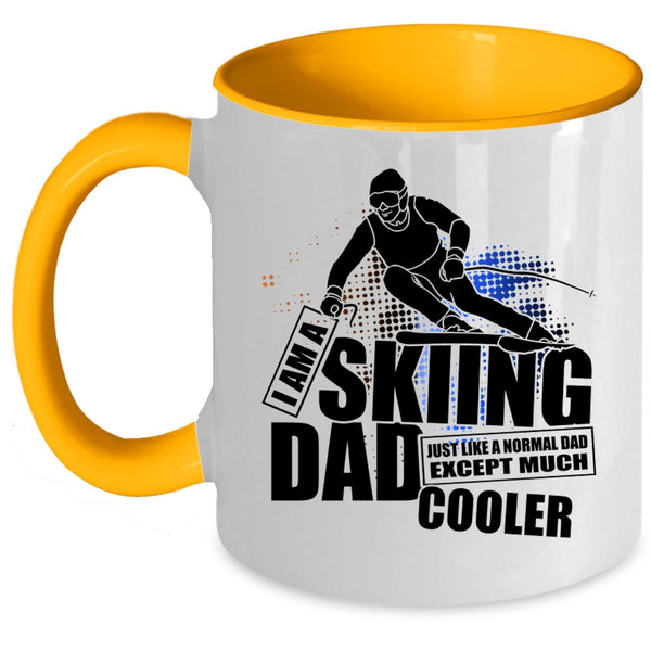 Cool Dad Coffee Mug, I Am A Skiing Dad Accent Mug