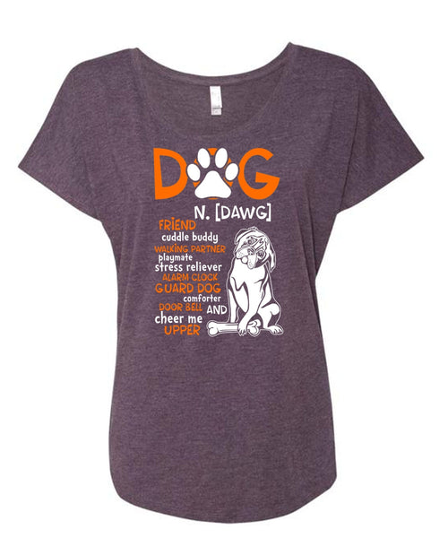 Dog Friend Cuddle Buddy Walking T Shirt, I Love My Dog T Shirt, Cool Shirt (Ladies' Triblend Dolman Sleeve)