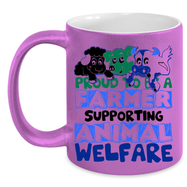 Supporting Animal Coffee Mug, Proud To Be A Farmer Accent Mug