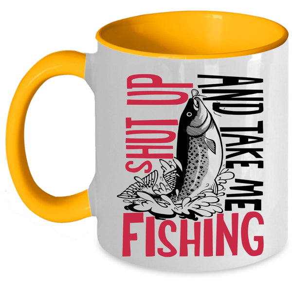 Best Gift For Fisher Coffee Mug, Take Me Fishing Accent Mug