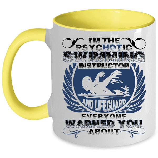 Funny Swimming Coffee Mug, Swimming Instructor And Lifeguard Accent Mug