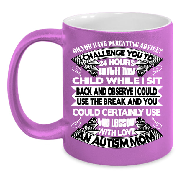 With Love An Autism Mom Coffee Mug, Awesome Mom Coffee Cup