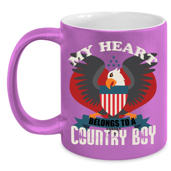 My Heart Belongs To A Country Boy Coffee Mug, Cool Couple Coffee Cup