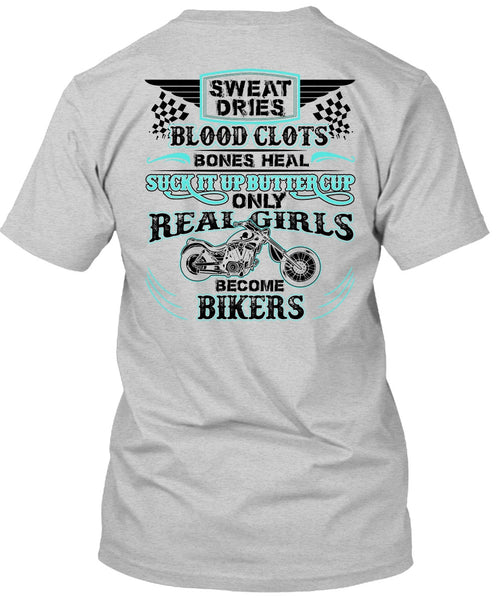Real Girls Become Bikers T Shirt, I Love Biking T Shirt