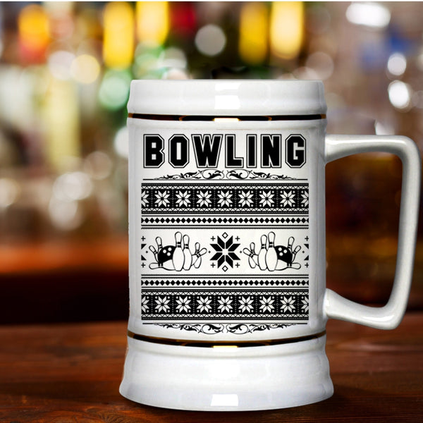 Make An Ugly Christmas Beer Stein 22oz, Bowling Beer Mug