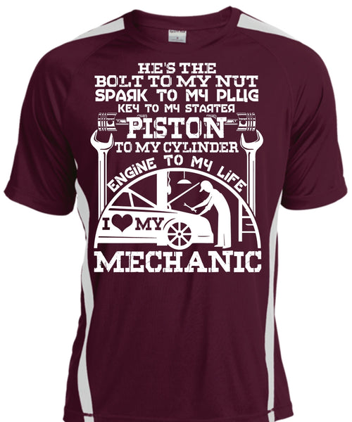 Engine To My Life T Shirt, I Love My Mechanic T Shirt, Cool Shirt