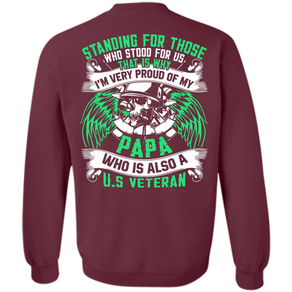 US Veteran T Shirt, I Love Papa Sweatshirt
