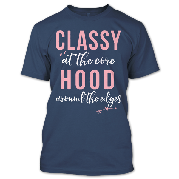 A black t-shirt with the shopify logo