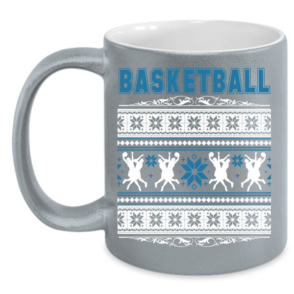 Basketball Coffee Mug, Ugly Christmas Coffee Cup