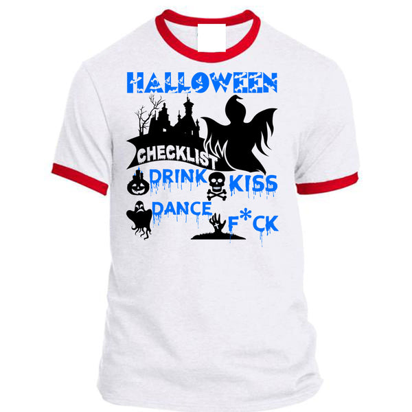 Halloween Checklist Drink Kiss Dance T Shirt, Wait For Halloween T Shirt, Awesome T-Shirts