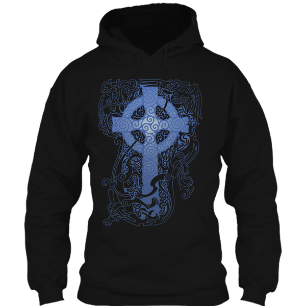 A black t-shirt with the shopify logo