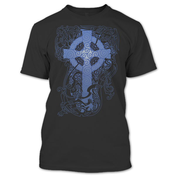 A black t-shirt with the shopify logo