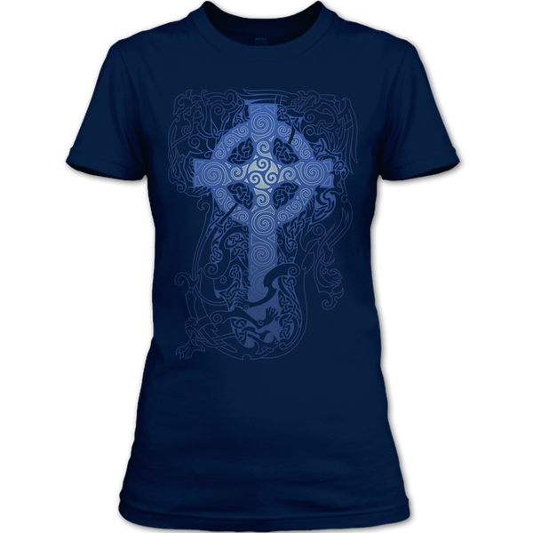 A black t-shirt with the shopify logo