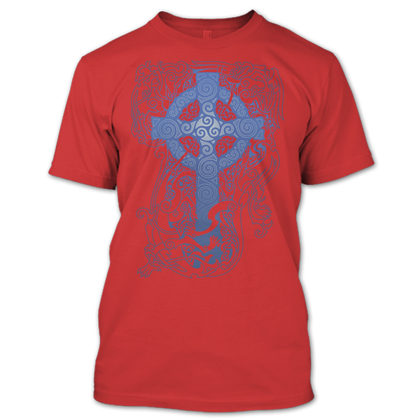 A black t-shirt with the shopify logo