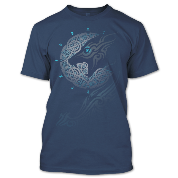 A black t-shirt with the shopify logo