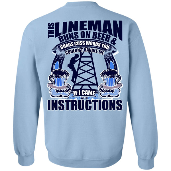 I Love Lineman T Shirt, This Lineman Runs On Beer Sweatshirt