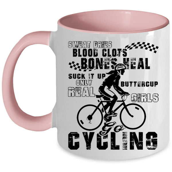 Cute Daughter Coffee Mug, Only Real Girls Go Cycling Accent Mug