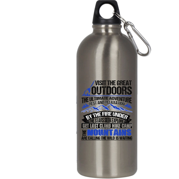 Visit The Great Outdoors 20 oz Stainless Steel Bottle,Climb Hike Camp Outdoor Sports Water Bottle