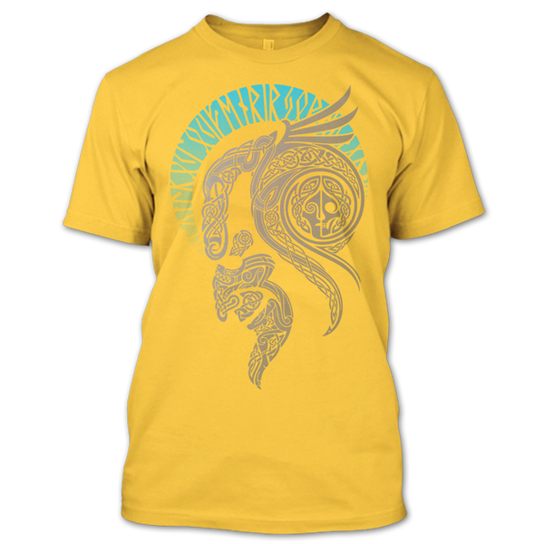 A black t-shirt with the shopify logo