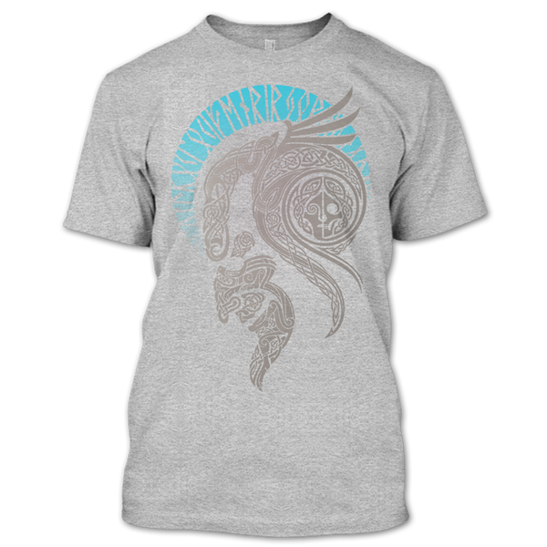 A black t-shirt with the shopify logo