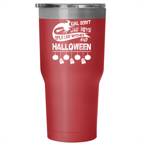 Girls Like Witches And Halloween Tumbler 30 oz Stainless Steel, Cute Girls Travel Mug
