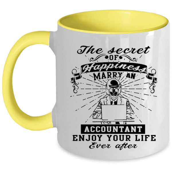 Cool Just Married Coffee Mug, Marry An Accountant Accent Mug