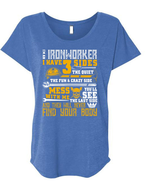 I'm An Ironworker T Shirt, Find Your Body T Shirt, Cool Shirt (Ladies' Triblend Dolman Sleeve)