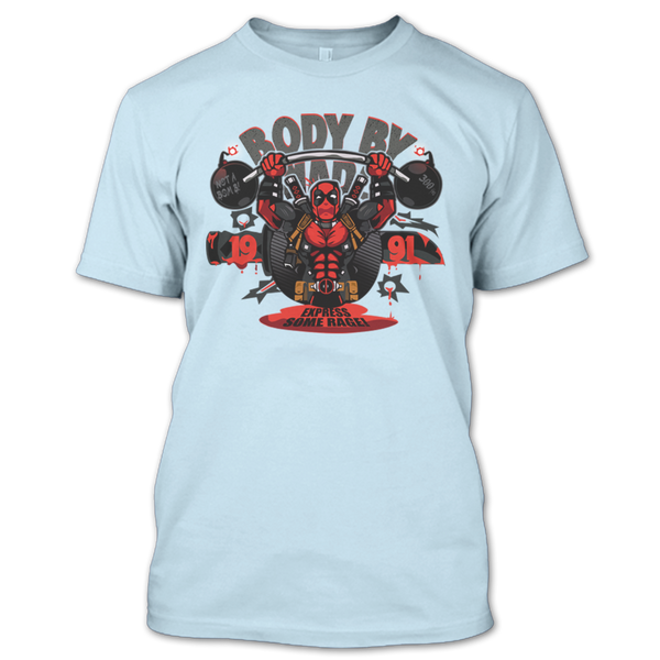 A black t-shirt with the shopify logo