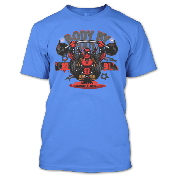 A black t-shirt with the shopify logo