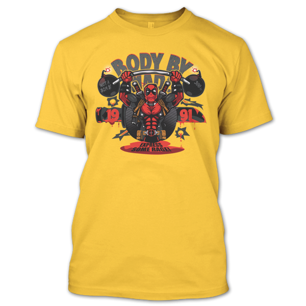 A black t-shirt with the shopify logo