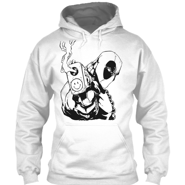 A black t-shirt with the shopify logo