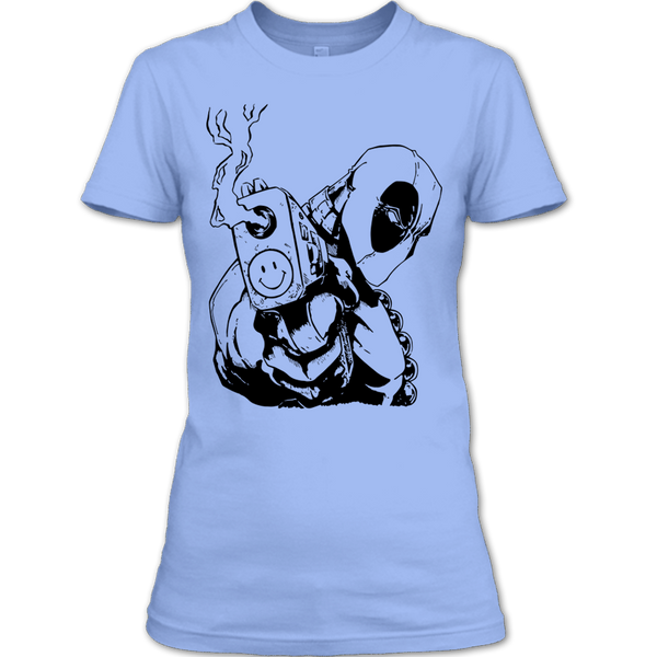 A black t-shirt with the shopify logo